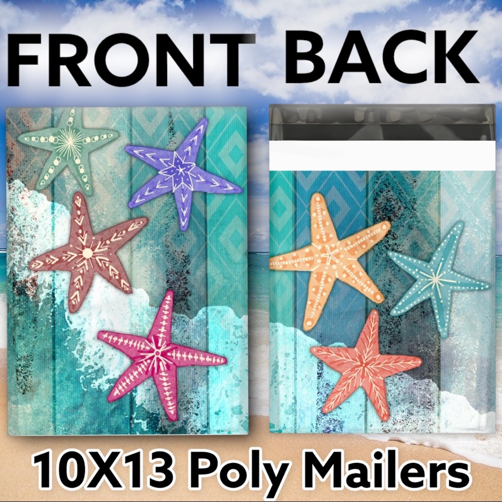 50 10X13  Poly Mailers Sea Star Ocean Fish Shipping Envelopes Bags PRICE IS FIRM - Picture 6 of 10